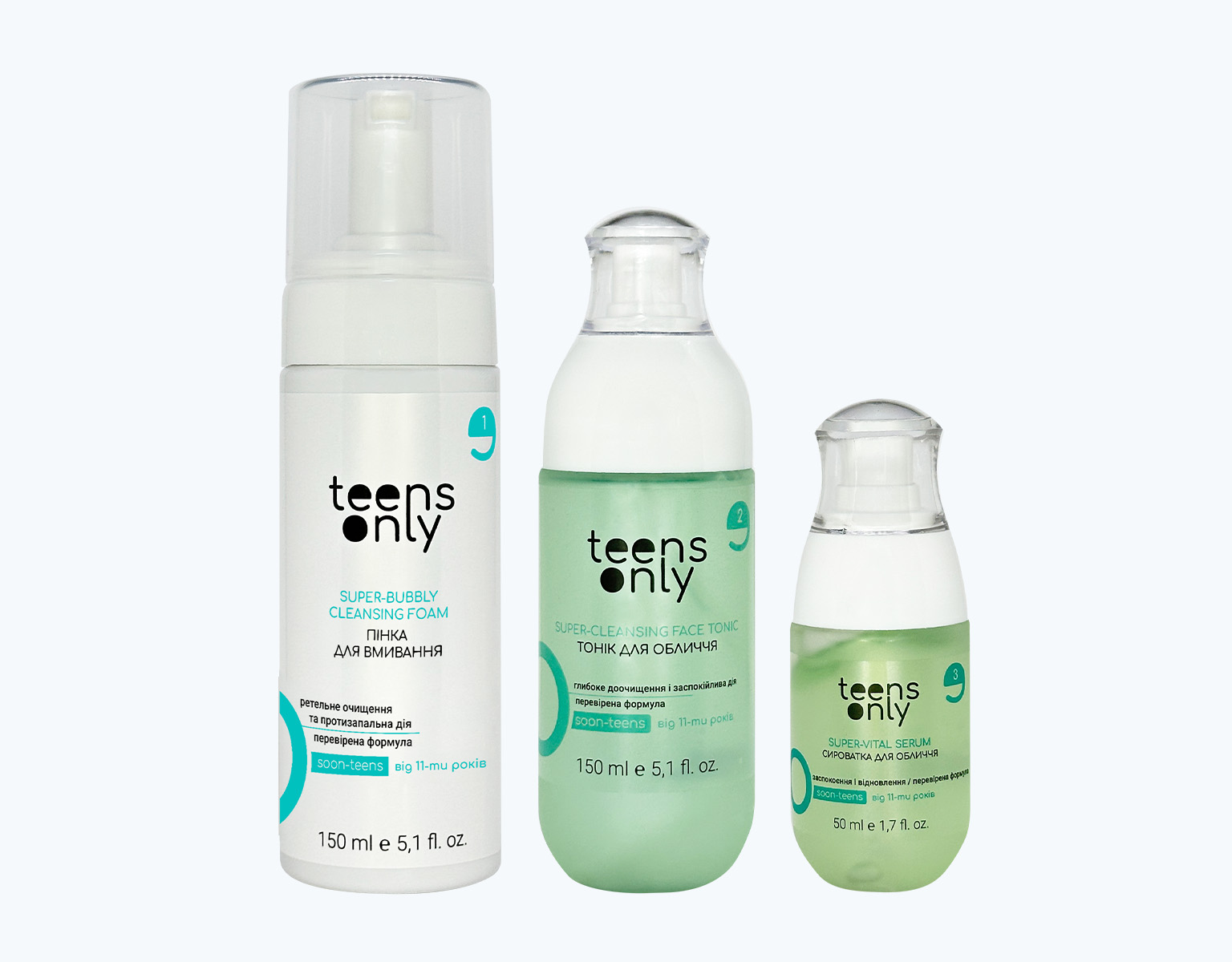 Набір доглядової косметики для підлітків teens only SUPER-BUBBLY для комбінованої шкіри з проявами висипань