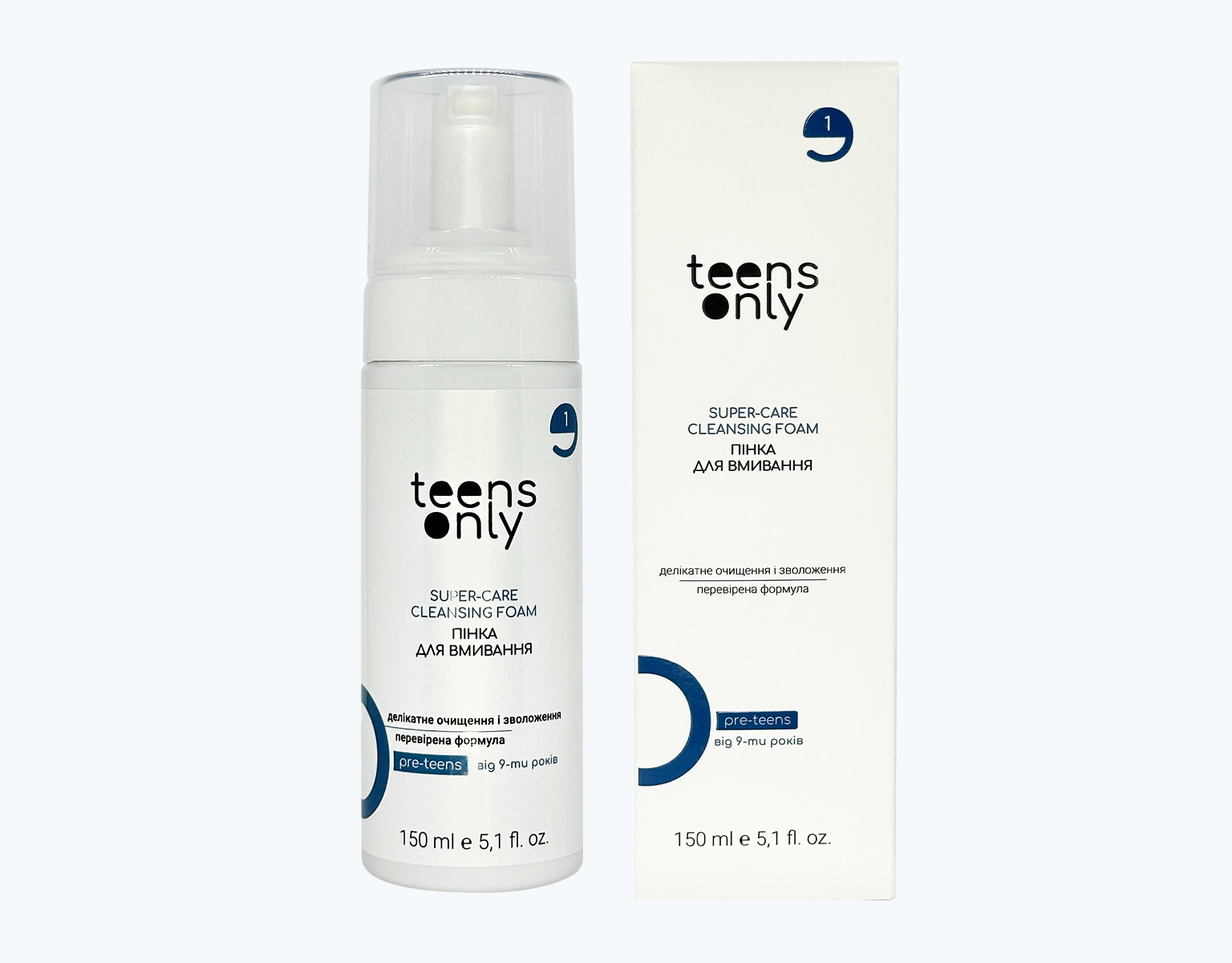 Пінка для вмивання teens only, SUPER-CARE для нормальної та чутливої шкіри. Косметика для підлітків.