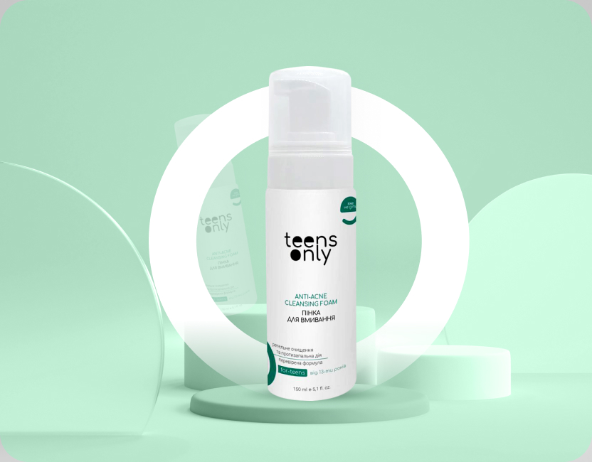 Пінка для обличчя teens only, ANTI-ACNE від 13 років. Косметика для підлітків.