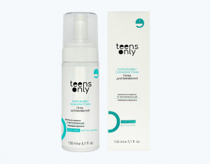 Пінка для вмивання teens only, SUPER-BUBBLY для комбінованої шкіри з проявами висипань. Косметика для підлітків.