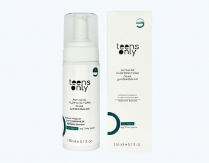 Пінка для вмивання teens only, ANTI-ACNE для проблемної шкіри проти висипань. Косметика для підлітків.