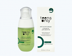 Сироватка для обличчя teens only, ANTI-ACNE для проблемної шкіри проти висипань. Косметика для підлітків.