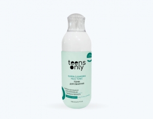 Тонік для обличчя teens only, SUPER-CLEANSING для комбінованої шкіри з проявами висипань. Косметика для підлітків.